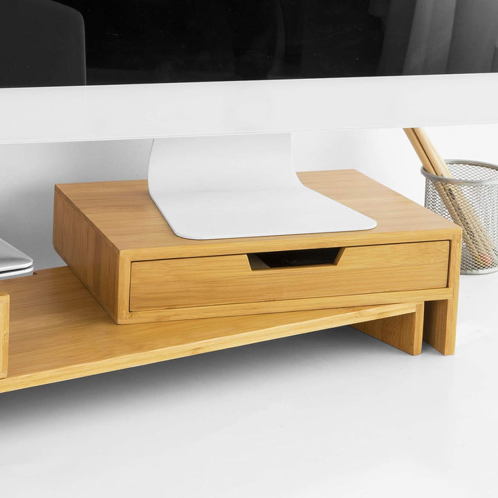 SoBuy BBF04-N Design Monitorerhöhung für 2 Monitore Monitorständer Bildschirmständer Notebookständer