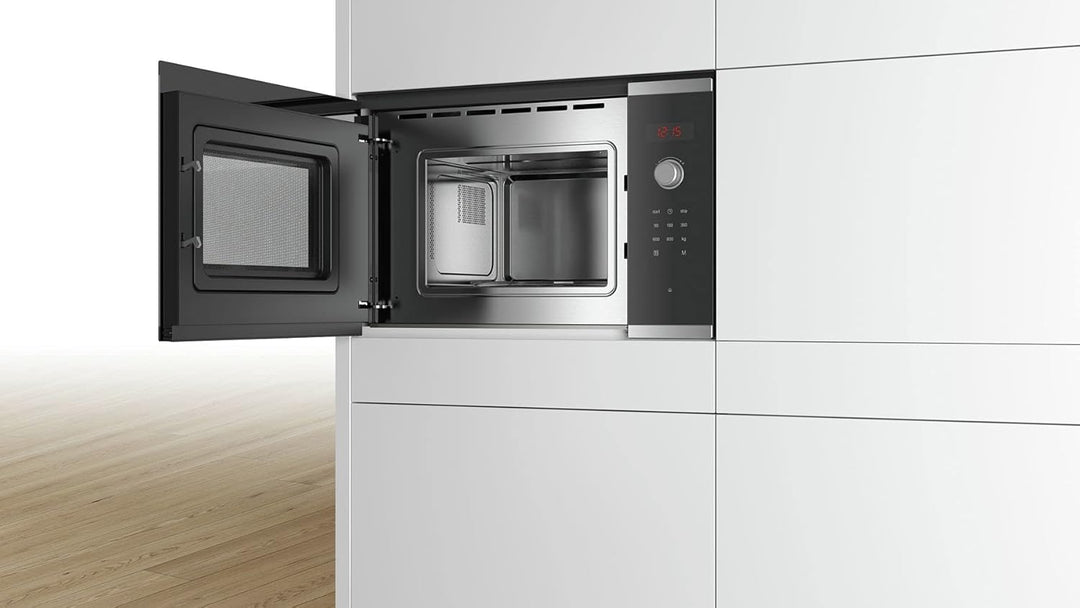 BOSCH BFL523MS0 Einbau-Mikrowelle Kapazität 20 Liter Leistung 800 Watt Farbe Schwarz/Edelstahl