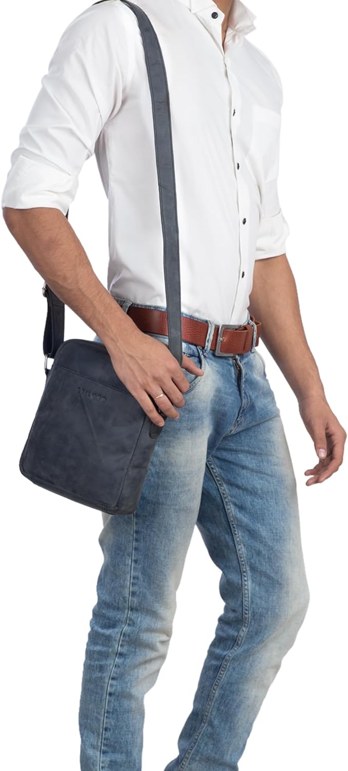 STILORD 'Nils' Vintage Ledertasche Umhängetasche Klein für Herren Damen Tablettasche 9.7 Zoll DIN A5