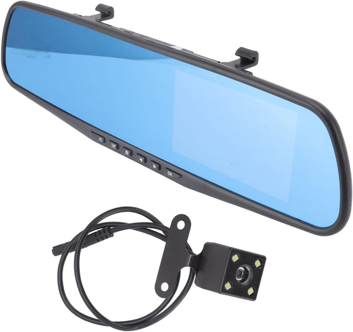 Spiegel-Dashcam für Auto, 4,3-Zoll-Rückspiegelkamera, LCD-Vollbild, 1080p-Loop-Aufzeichnung, Rückfah