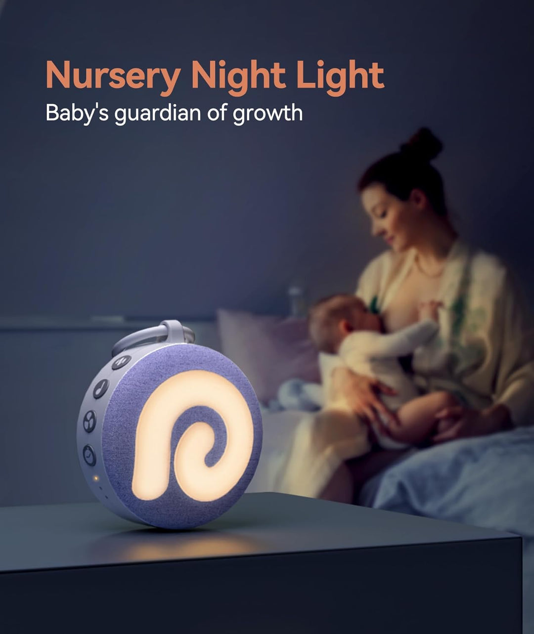 Dreamegg D11 Violet White Noise Machine Baby, Einschlafhilfe Baby Weisses Rauschen Violett, Violett