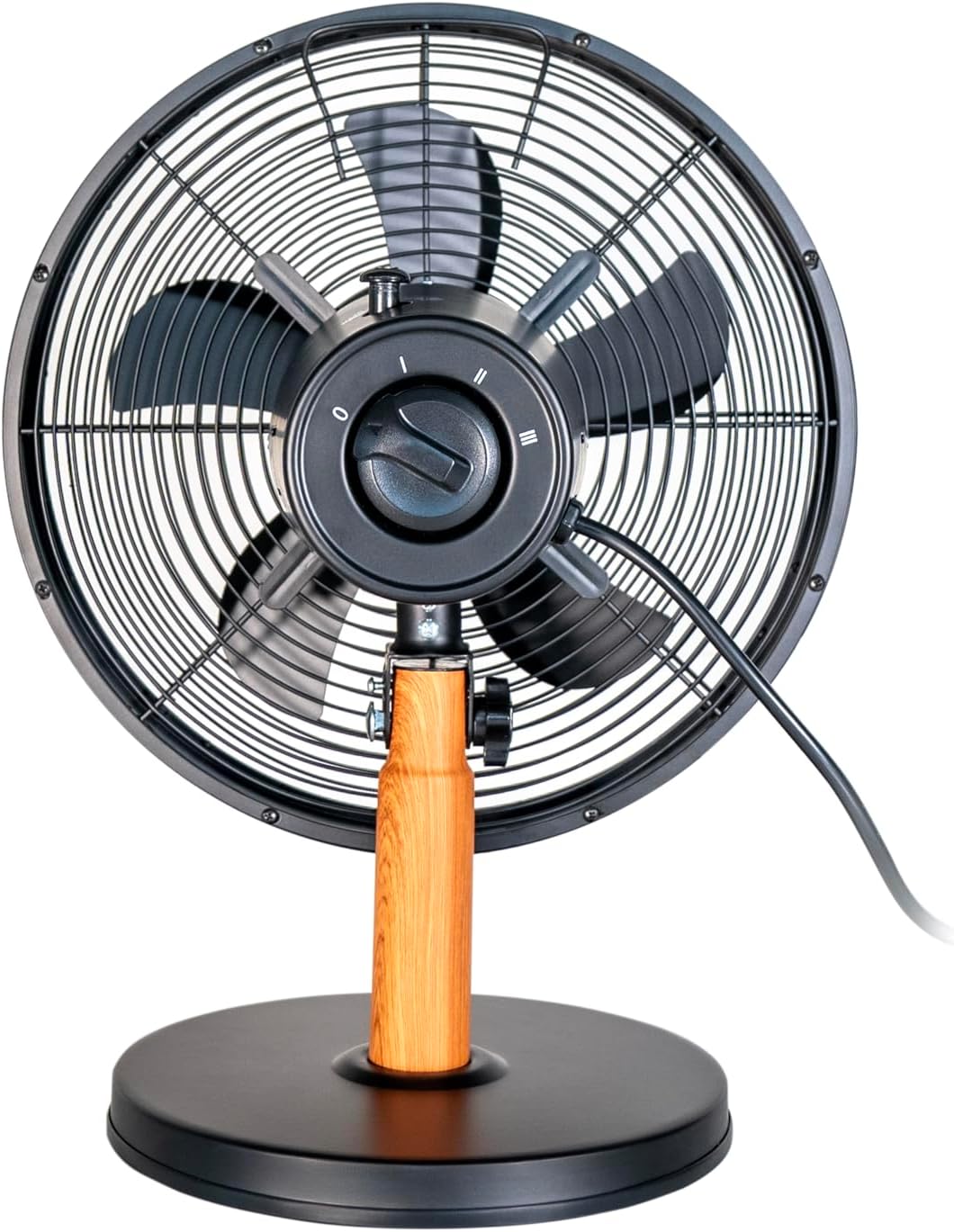 Unold 86715 Tischventilator Black Steel - Schwarz, 35 W, 3-stufige Geschwindigkeitsregelung, Oszilla