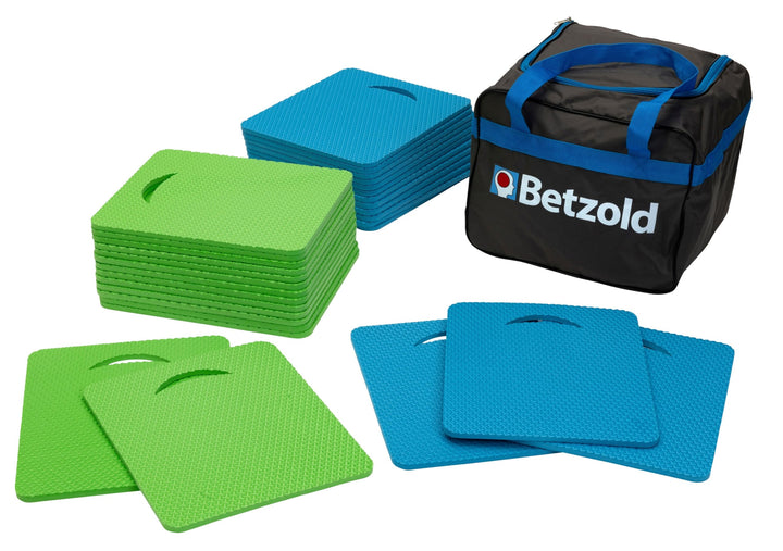 Betzold Sport 55585 - Sitzmatten-Set Kinder mit Tasche - 15 x grün 15 x