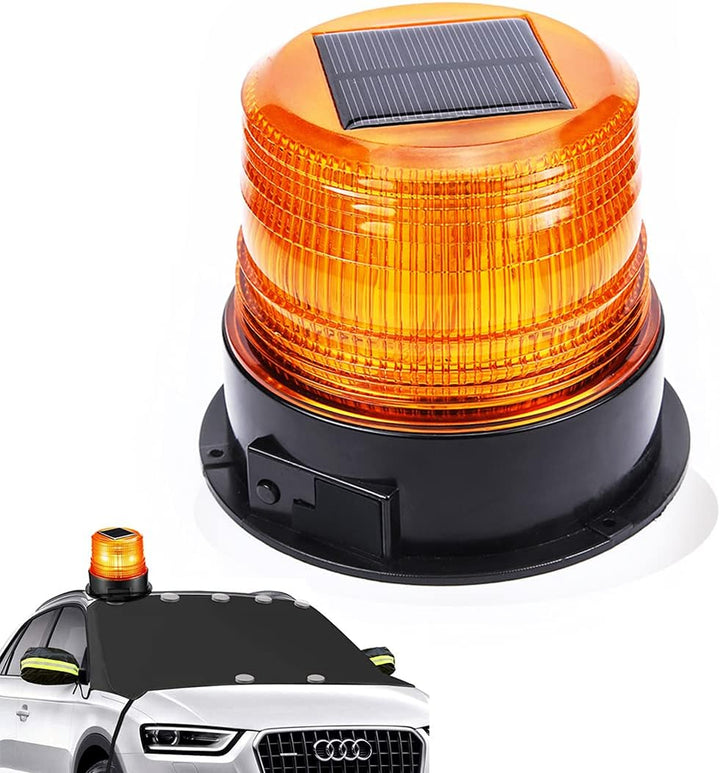 ONCCI 12V Solar/USB Warnleuchte LED Rundumleuchte Magnet Warnlicht Blinkleuchte für Auto PKW LKW Kab