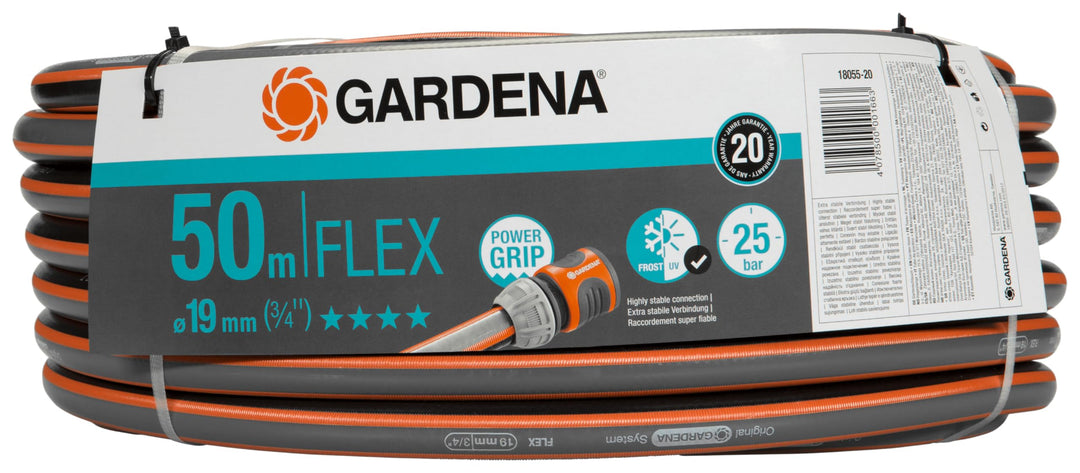 Gardena Comfort FLEX Schlauch 19 mm (3/4 Zoll), 50 m: Formstabiler, flexibler Gartenschlauch mit Pow