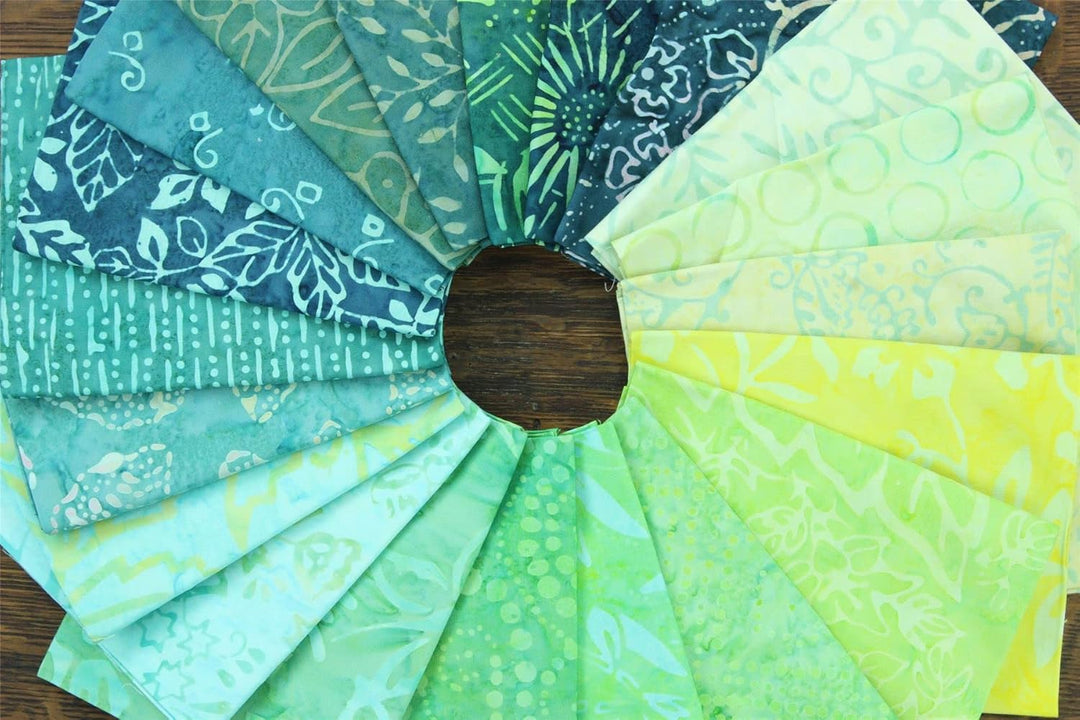 LoudElephant Baumwoll-Batik-Stoffbündel – Fat Quarter – Glade Green, Glade Green