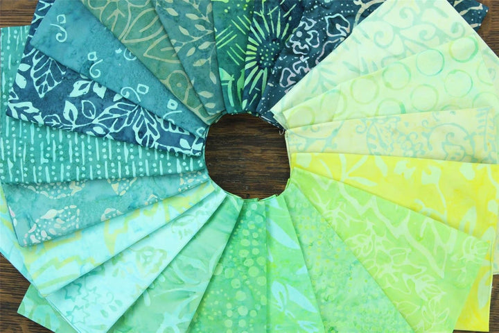 LoudElephant Baumwoll-Batik-Stoffbündel – Fat Quarter – Glade Green, Glade Green