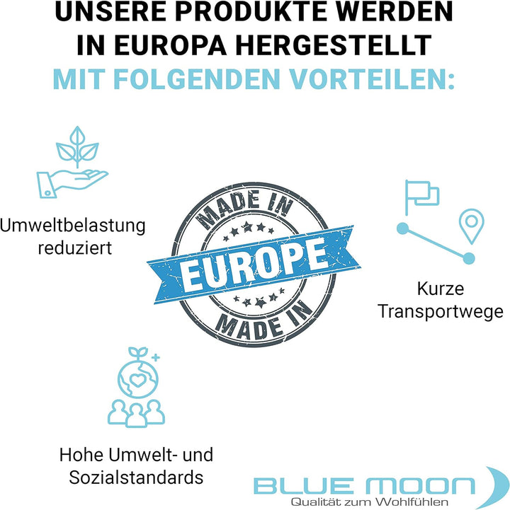 BLUE MOON Premium Mako-Satin Wendebettwäsche - Satin-Bettzeug - Bettwäsche aus 100% Baumwolle - Made