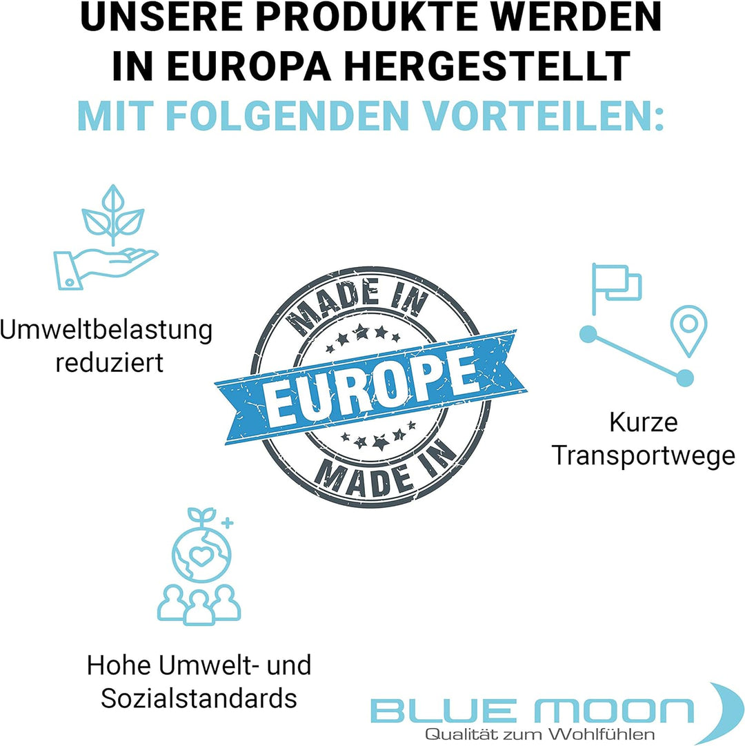 BLUE MOON Premium Mako-Satin Wendebettwäsche - Satin-Bettzeug - Bettwäsche aus 100% Baumwolle - Made