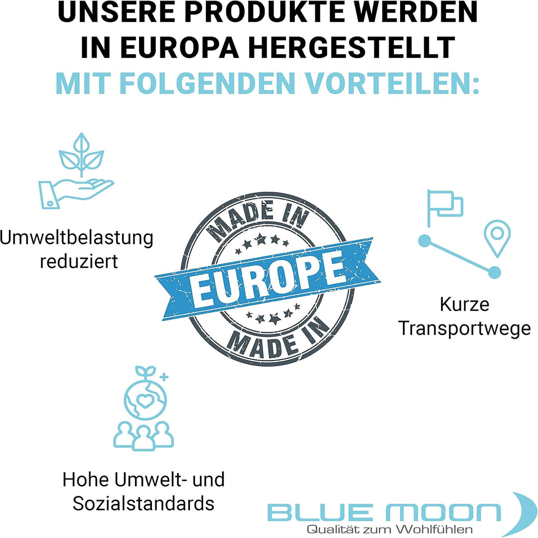 BLUE MOON Premium Mako-Satin Wendebettwäsche - Satin-Bettzeug - Bettwäsche aus 100% Baumwolle - Made
