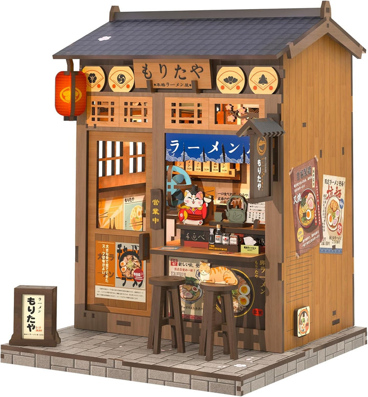CUTEBEE Book Nook Kit - DIY Puppenhaus Miniatur Haus Selber Bauen mit Staubschutzhülle & LED-Licht |