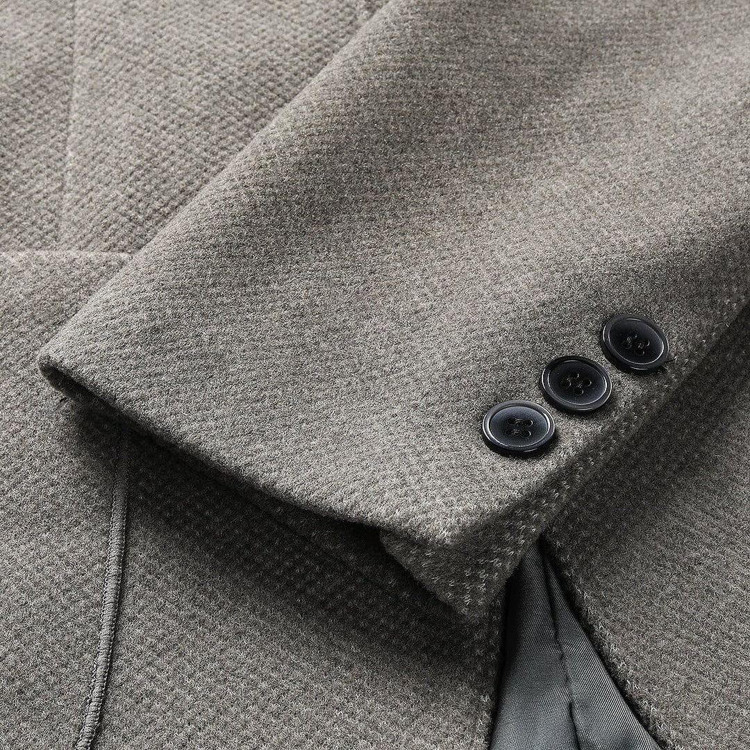 Allthemen Herren Sakko Wolle Tweed Klassisch Blazer 2 Knöpfe Gefütterter Winterjacke mit Streifen Üb