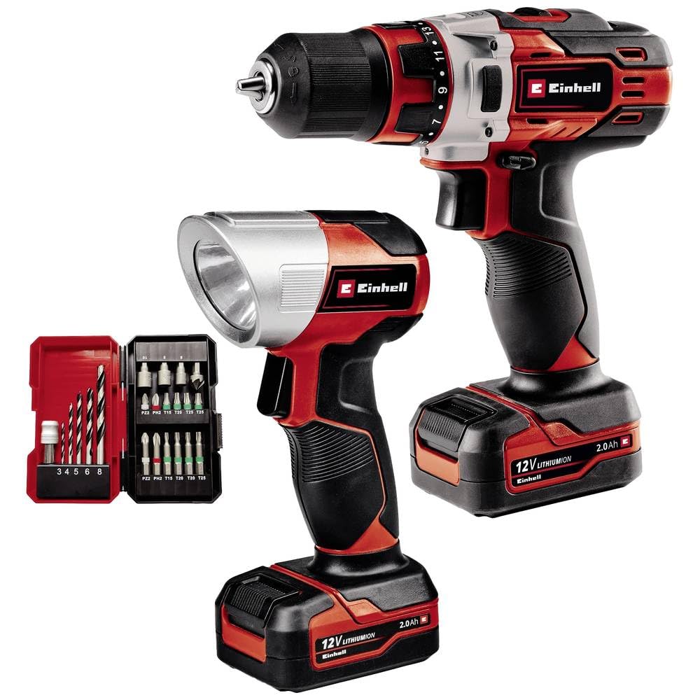 Einhell Akku-Bohrschrauber-Set TE-CD 12/1 Li +22+CL (Li-Ion, 12V, max 30 Nm, 2-Gang-Getriebe, inkl.