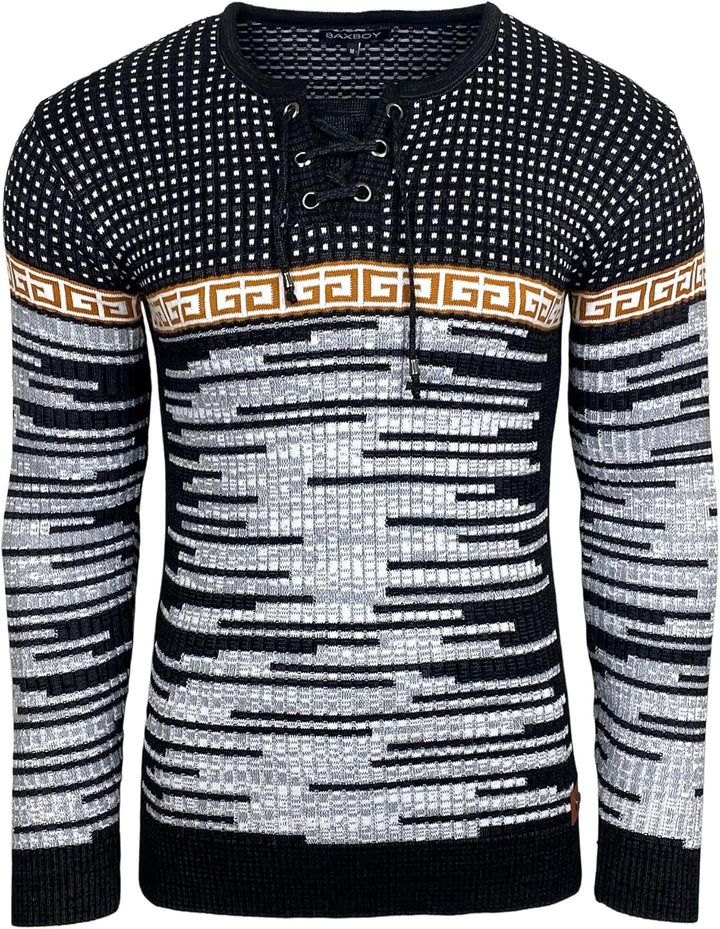 Baxboy Herren Strick-Pullover Rundhals | Männer Winter-Pullover |stylischer Herren Strick-Pulli | Wa