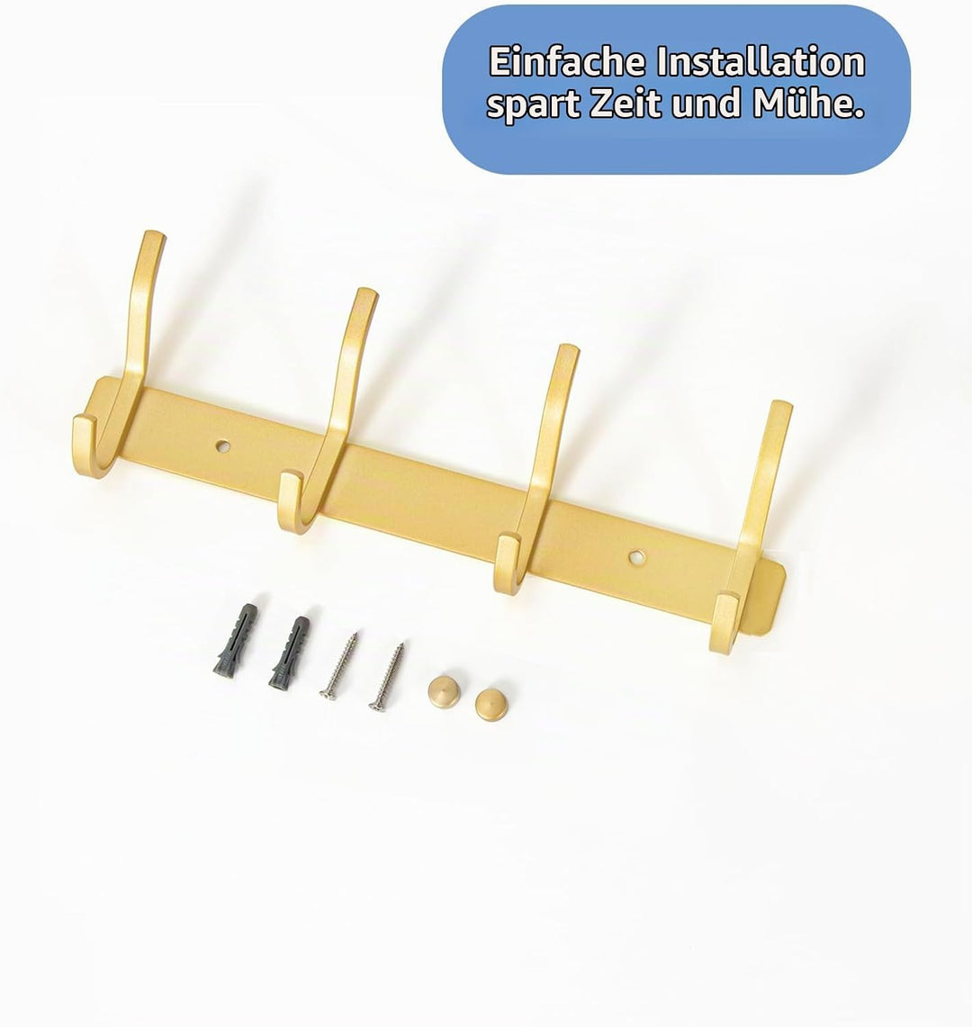 Garderobenhaken Edelstahl, Hakenleiste Kleiderhaken Wand mit 4 Haken, Garderobe Garderobenleiste Wan