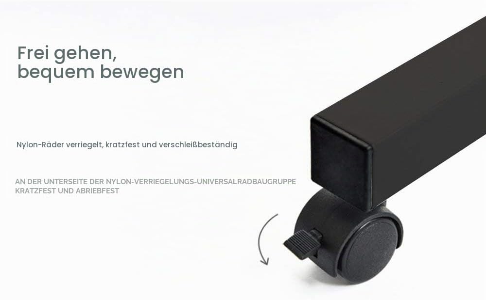SogesHome Laptoptisch 80 * 40cm höhenverstellbar PC-Tisch mit Rollen, Betttisch, Beistelltisch,Klein