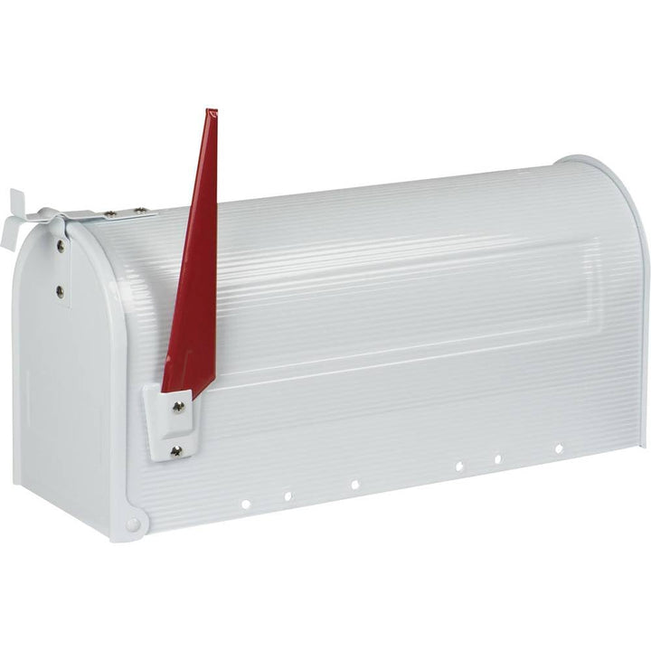 Burg Wächter 91 W U.S. Mailbox mit schwenkbarer Fahne, Stahlblech, Weiss Mailbox Weiss, Mailbox Weis