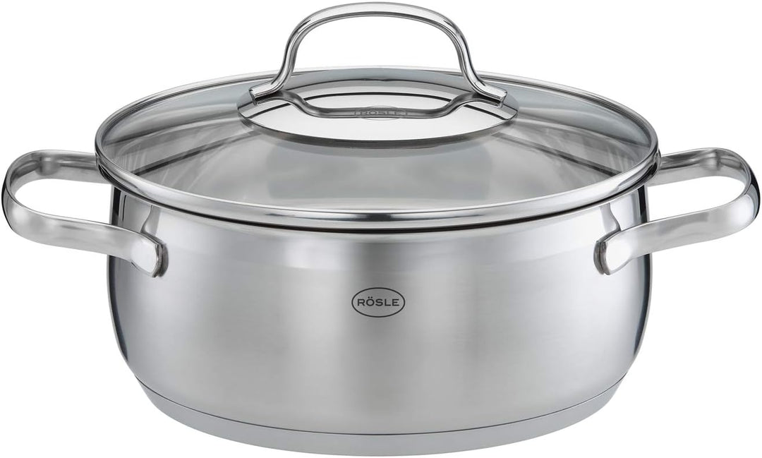 RÖSLE ELEGANCE GLOBE Topfset 10-tlg., 6 hochwertige Kochtöpfe, 1 Dämpfeinsatz, 2 Bratpfannen im Set,