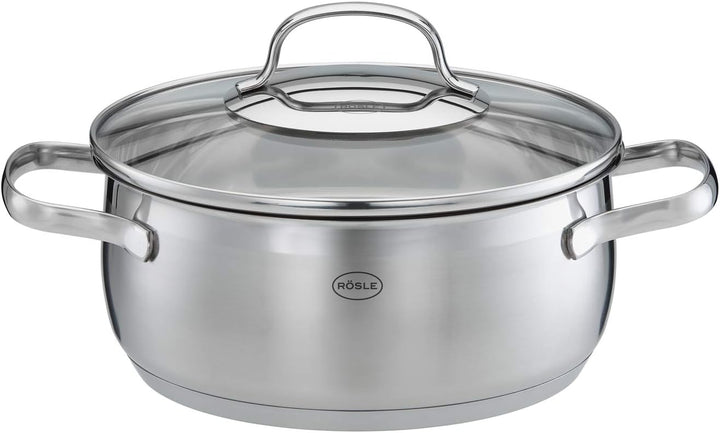 RÖSLE ELEGANCE GLOBE Topfset 10-tlg., 6 hochwertige Kochtöpfe, 1 Dämpfeinsatz, 2 Bratpfannen im Set,