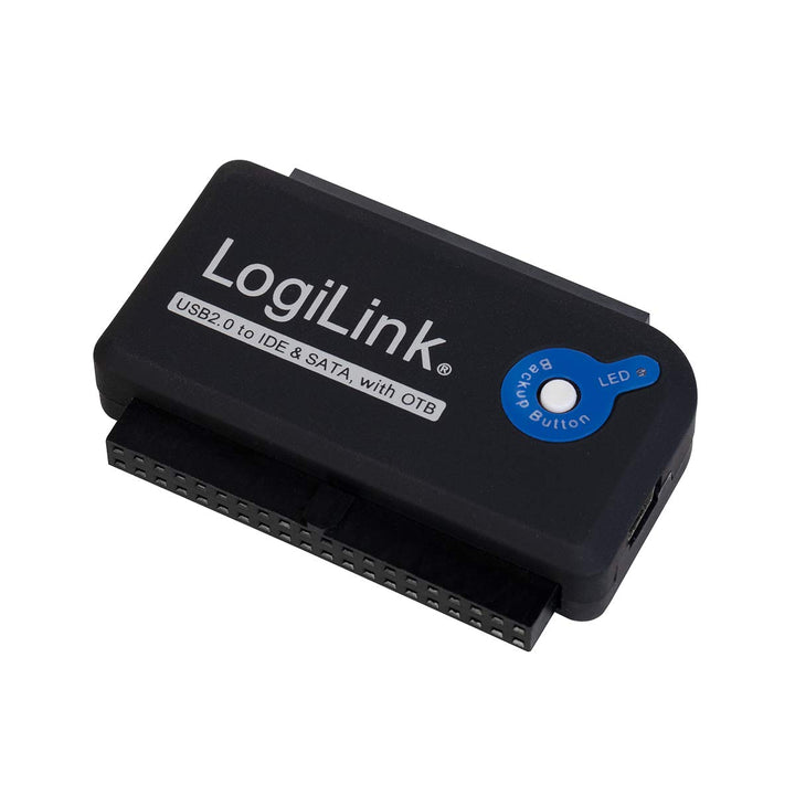 LogiLink AU0006D IDE/SATA Adapter (USB 2.0 auf 6,4 cm (2,5 Zoll)/8,9 cm (3,5 Zoll), 1,2m) Single, Si