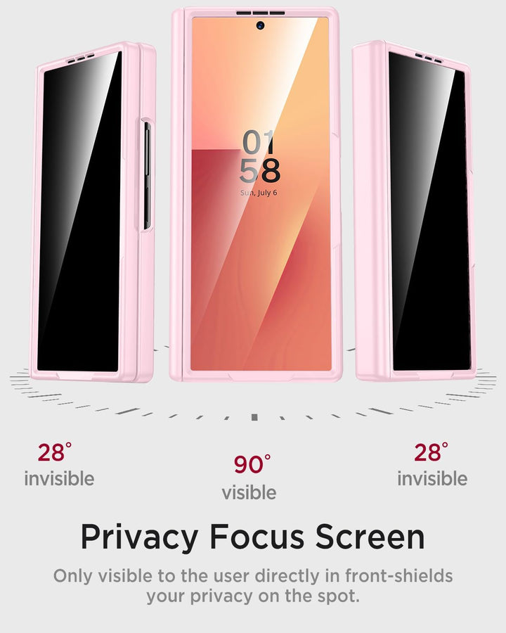 Miimall Kompatibel mit Samsung Galaxy Z Fold 7 Magnetisch Hülle, Anti-SPY Displayschutz & Scharniers
