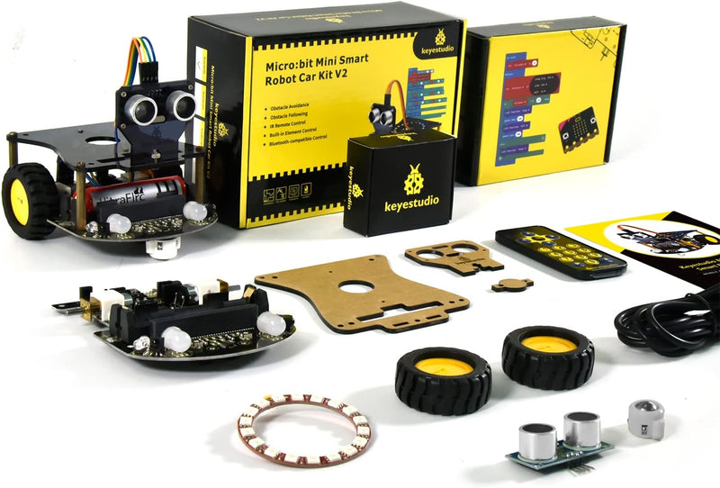 KEYESTUDIO Micro bit Smart Robot Car V2 (ohne Micro:bit Board), Roboter Microbit Kit Coding für Unte
