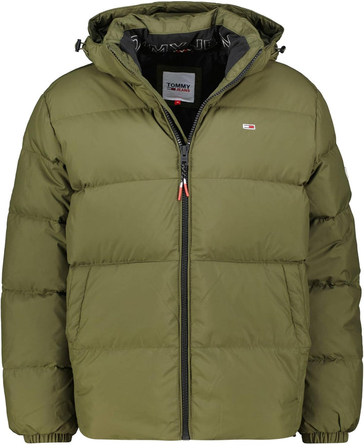 Tommy Jeans Herren Daunenjacke Essential Down Winter S Drab Olive Green, S Drab Olive Green