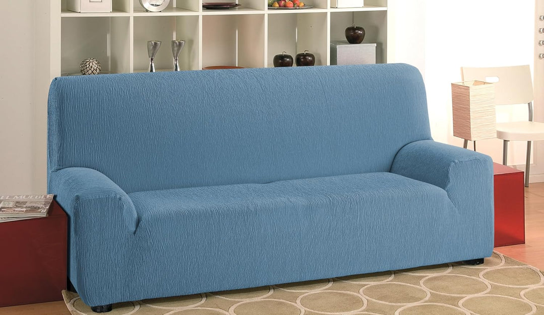 Martina Home Elastischer Sofabezug Modell Emilia 4 Plätze Blau (AZAFATA) 4 Sitzer Blau (Azafata), 4