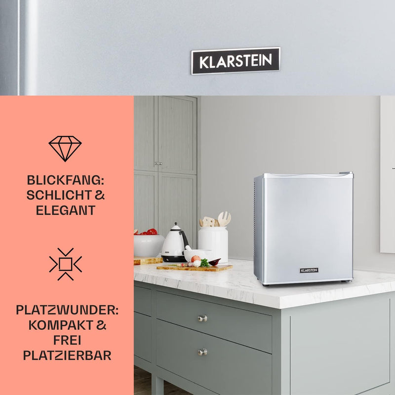 Klarstein Mini Kühlschrank für Zimmer, Camping, Kosmetik & Outdoor, Mini Getränkekühlschrank, Leiser