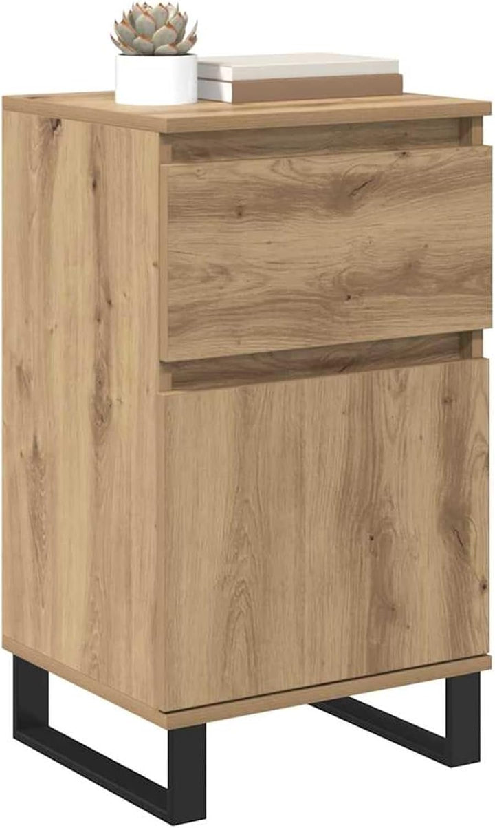 Homgoday Sideboard Eiche handwerklich 35 x 40 x 70 cm Holzwerkstoff Anrichte Model881769