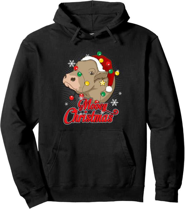 Mooey Christmas Kuh Weihnachtsmann Ugly Christmas Sweater Pullover Hoodie