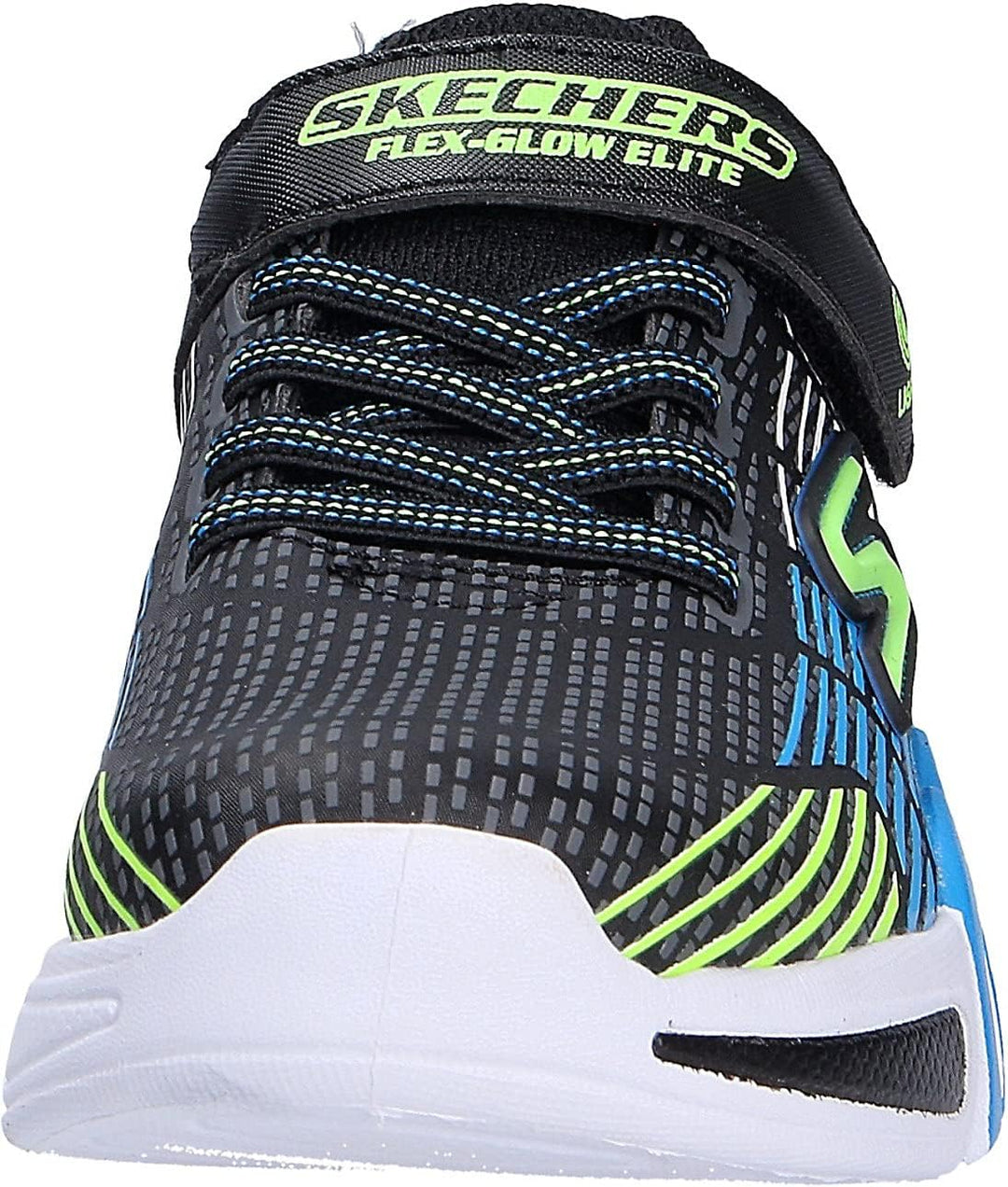 Skechers Herren Flex-Glow Elite Sneaker 21 EU Black Synthetic Trim Blue Lime Trim Whi, 21 EU Black S