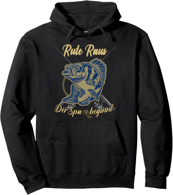 Karpfen Hecht Mann Carp Fishing Rute raus der Spass beginnt Pullover Hoodie