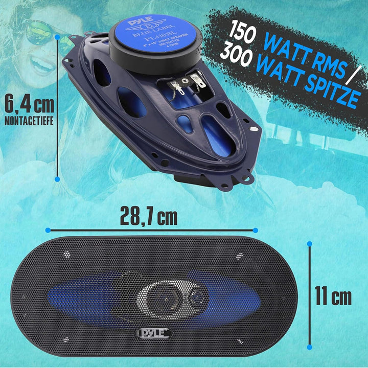 Pyle Auto Lautsprecher 3.5 Zoll 2 Wege Set 120W - Einbaulautsprecher Auto Kfz Lautsprecher kompakt m