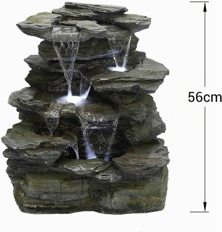 Köhko Springbrunnen Greifensteine Gartenbrunnen in Naturstein-Optik mit LED-Beleuchtung Höhe=56 cm m