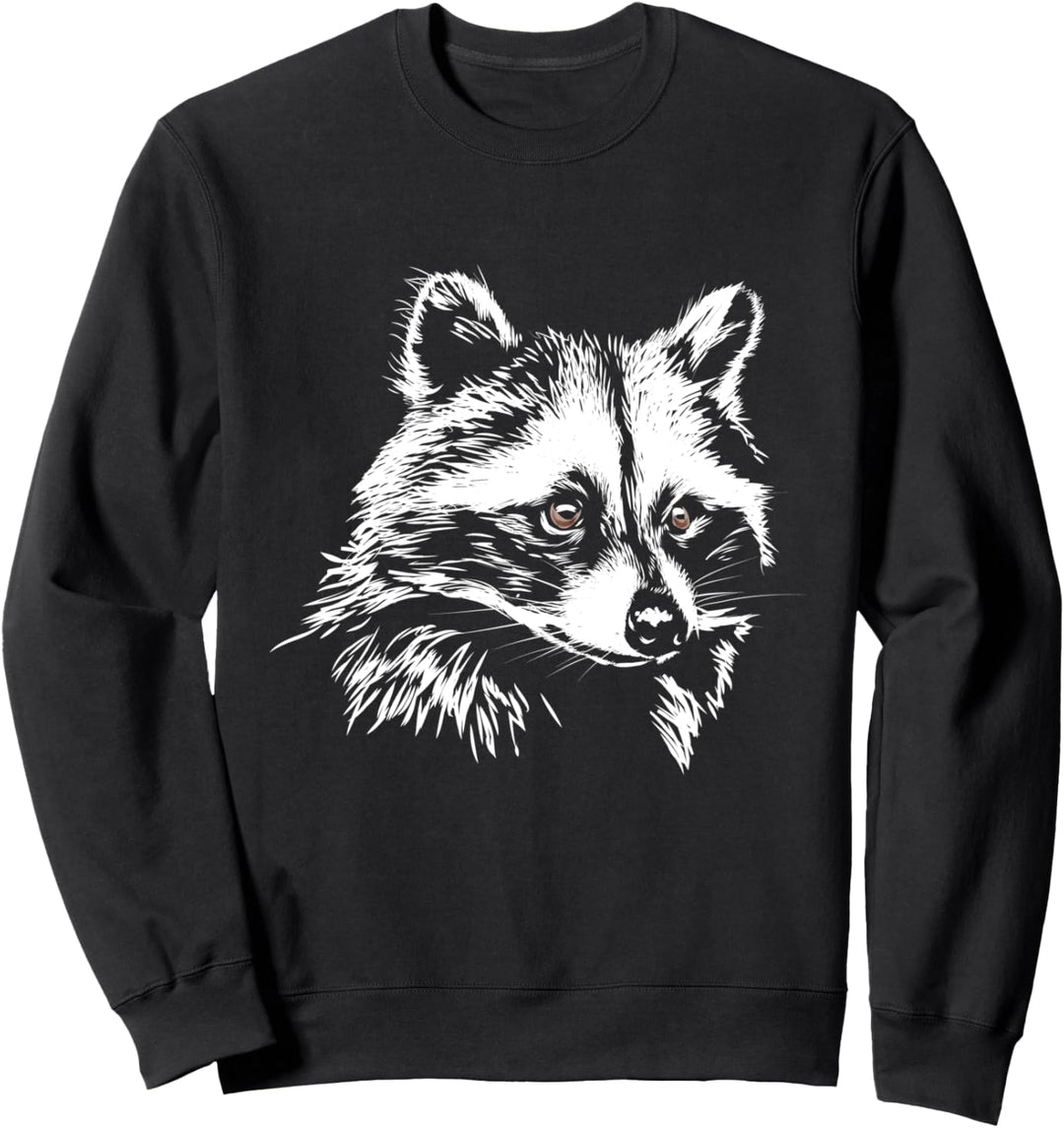 Süsser Waschbär handgezeichnete Skizze künstlerisch Sweatshirt