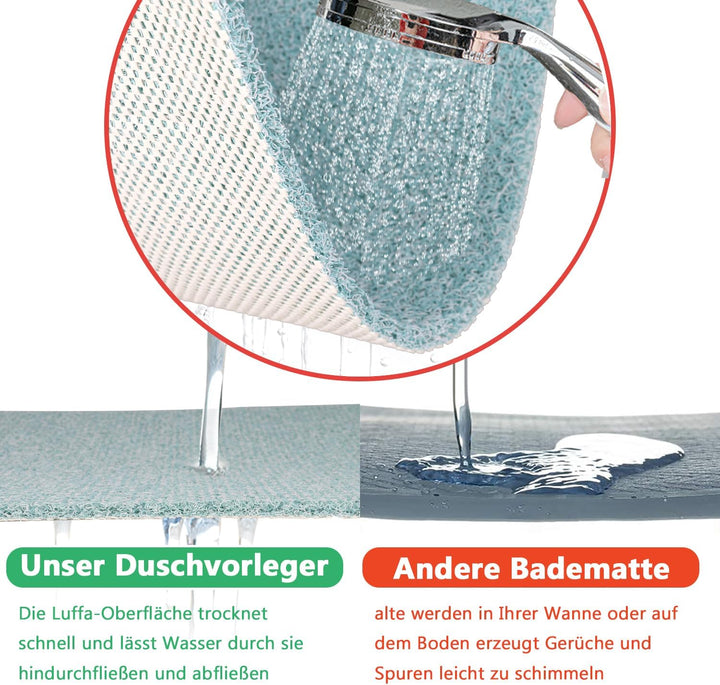Duschmatte rutschfest, 60 x 60 cm Weich Komfort Sicherheits Badewannenmatte, Antibakterielle Bademat