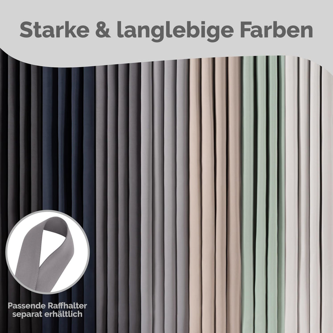 Blumtal 2er-Set Gardinen Verdunklungsvorhänge Blickdicht - Elegante Wärmeisolierende Vorhänge mit Ös