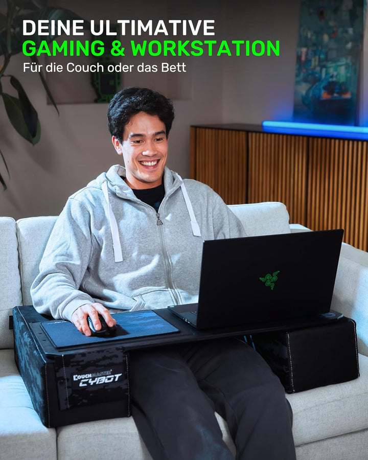Couchmaster® CYBOT (Ergonomisches Lapdesk für Notebooks oder Wireless Peripherie, inkl. Kissen, geei
