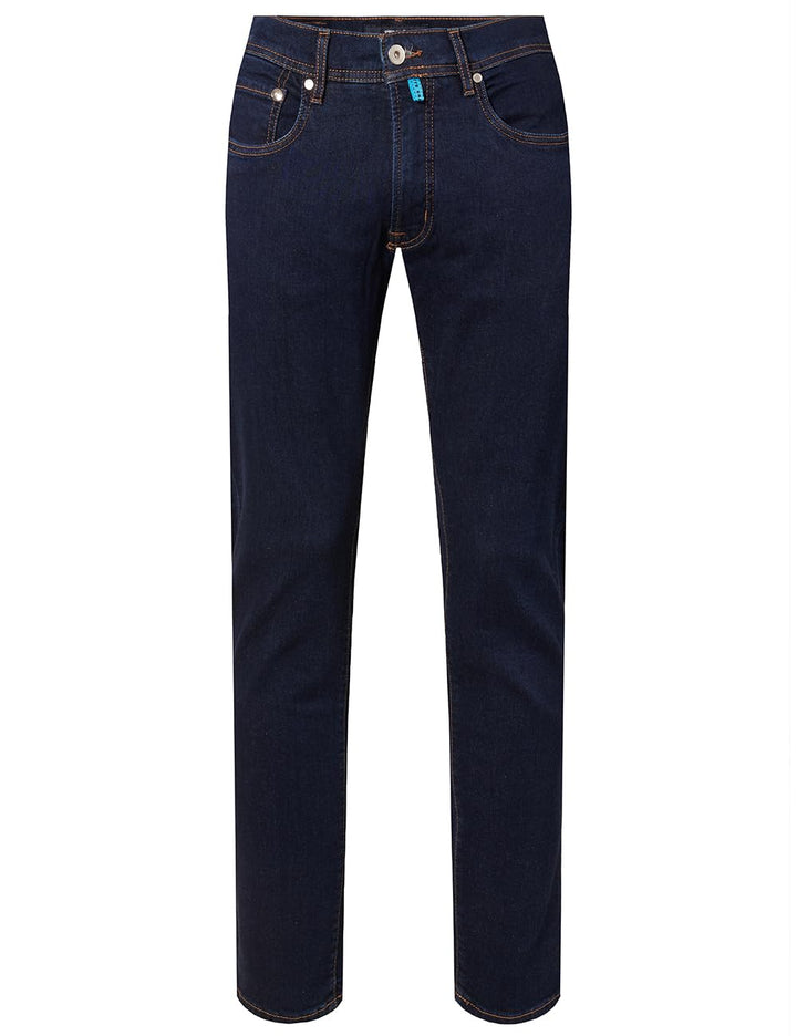 Pierre Cardin Herren Hose Lyon | Männer Jeans, Stoffhose | Tapered Fit 32W / 32L Dark Blue Stonewash