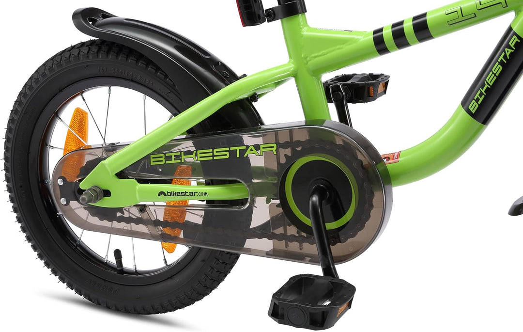 Löwenrad Kinderfahrrad für Jungen und Mädchen ab 3-4 Jahre | 14 Zoll Kinderrad mit Bremse | Fahrrad