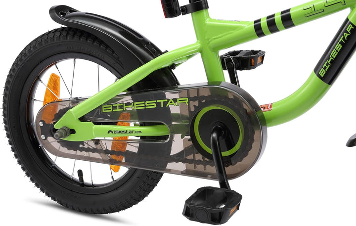 Löwenrad Kinderfahrrad für Jungen und Mädchen ab 3-4 Jahre | 14 Zoll Kinderrad mit Bremse | Fahrrad