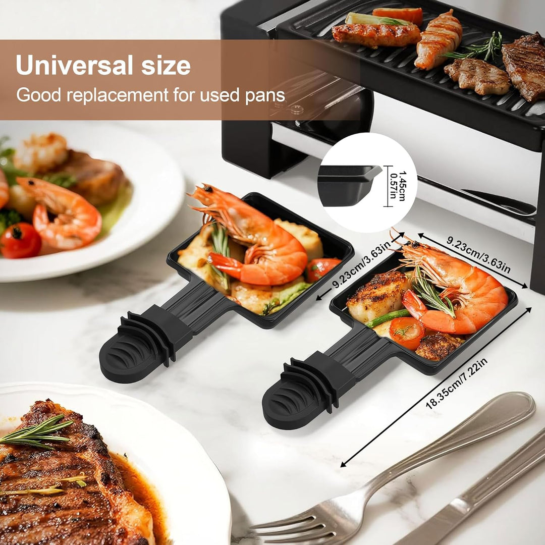 ipow 8 Stück Raclette Pfännchen Ersatz Mini Pfännchen Antihaftbeschichtet viereckig für Raclette mit