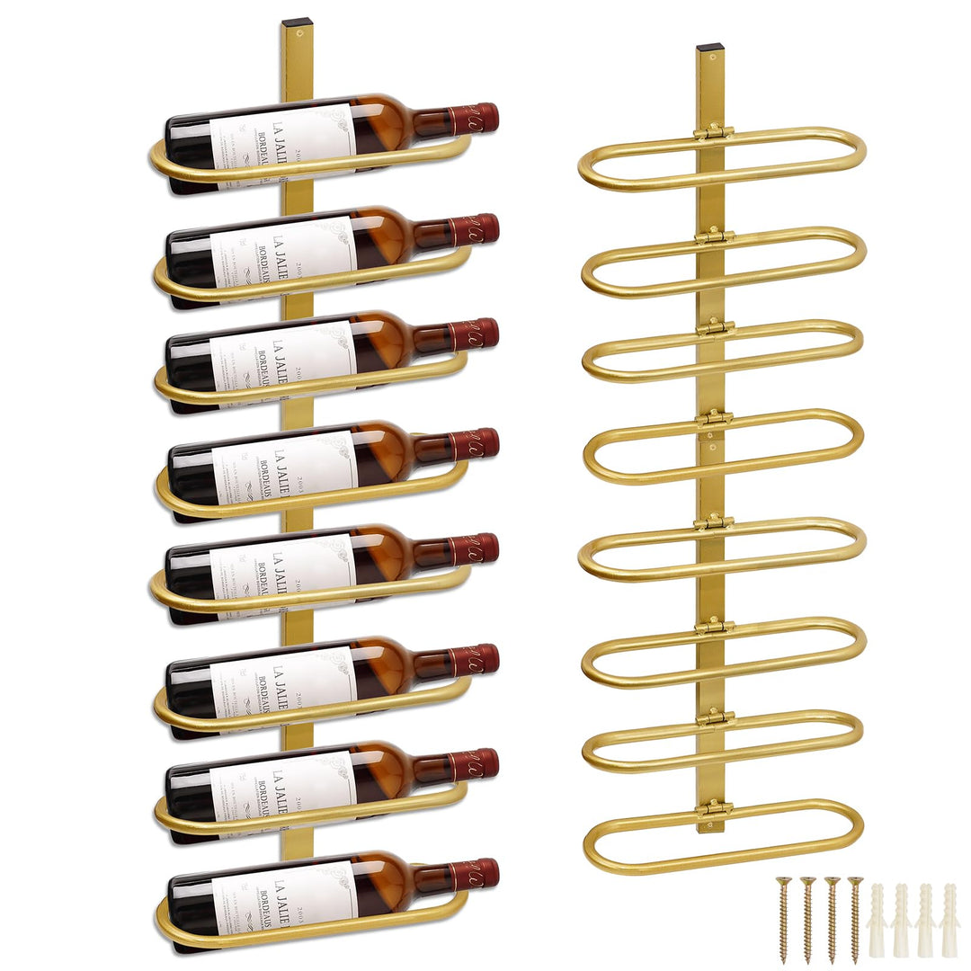 Weinregal Wand Metall, Weinflaschenhalter zur Wandmontage, Weinhalter für 8 Flaschen, Flaschenregal
