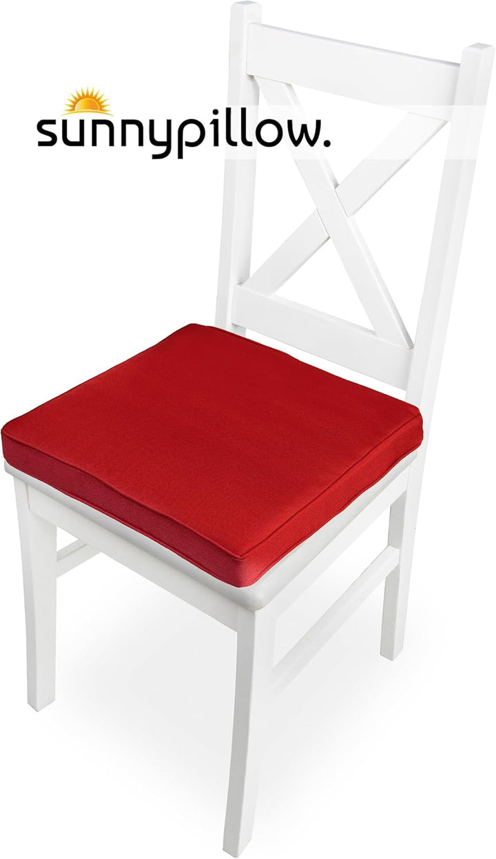 sunnypillow 4er Set Stuhlkissen wasserdicht UV-lichtecht 50 x 50 x 5cm | Polsterauflage Auflage für