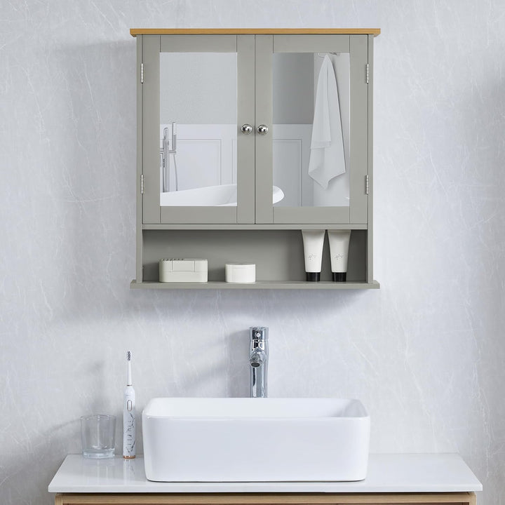Bath Vida Hoch-& Midischränke fürs Bad, Mitteldichte Holzfaserplatte, Grau, Standard 2-türiger versp