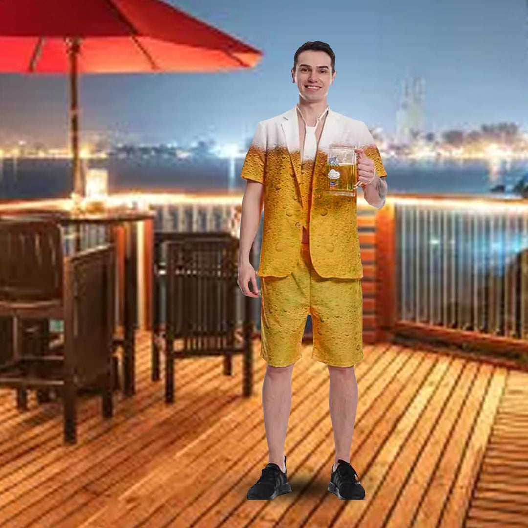 Generisch Bier Anzug Retro Kostüm Trainingsanzug, Herren Jogginganzug Für, Motto Party, Fasching, Ka