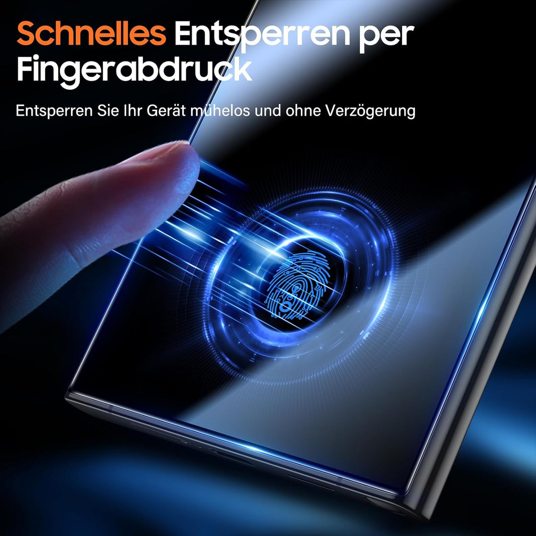 UniqueMe für Samsung Galaxy S24 Ultra für Panzerglas Sichtschutz - Privacy Schutzfolie, Automatische