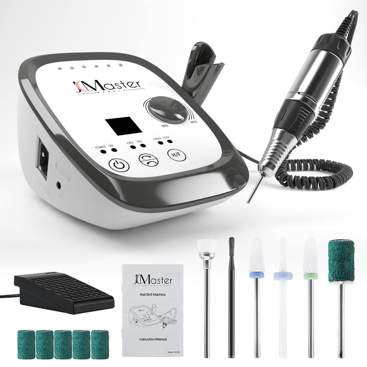 Nagelfräser JCMaster Profi, Fräser Nägel max. 35.000 U/Min, Elektrische Nagelfeile mit Fusspedal für