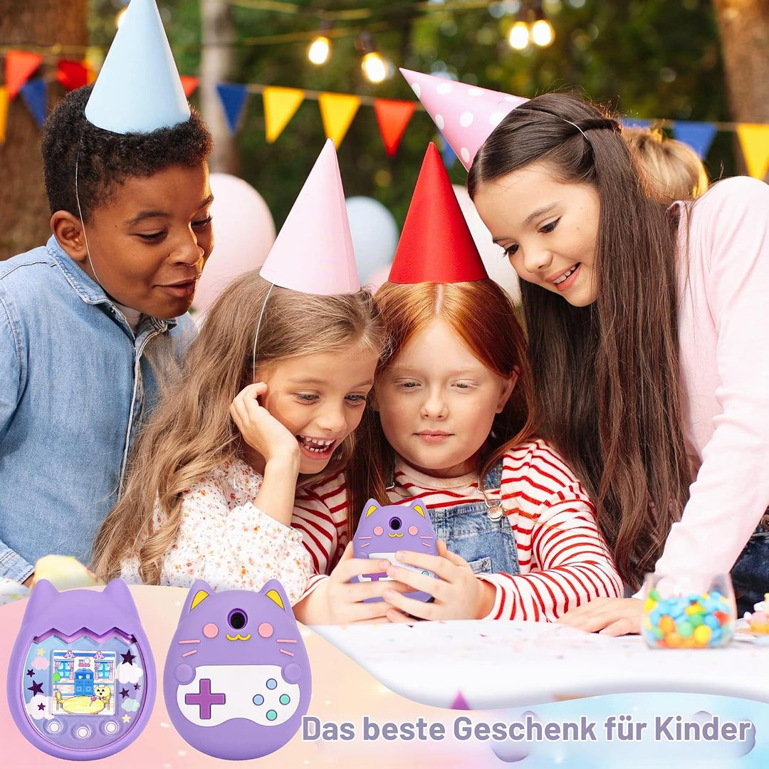 Silikon Hülle und Hartschalenkoffer kompatibel mit Tamagotchi Pix Virtuelles Haustierspielzeug, Schu